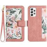 For Samsung Galaxy A72 4G / 5G Flower Print Leather Case Card Holder Stand Cover