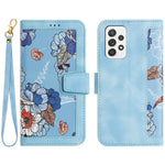 For Samsung Galaxy A72 4G / 5G Flower Print Leather Case Card Holder Stand Cover