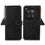 For OnePlus 12 5G Genuine Cow Leather Lychee Texture Case RFID Blocking