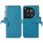 For OnePlus 12 5G Genuine Cow Leather Lychee Texture Case RFID Blocking