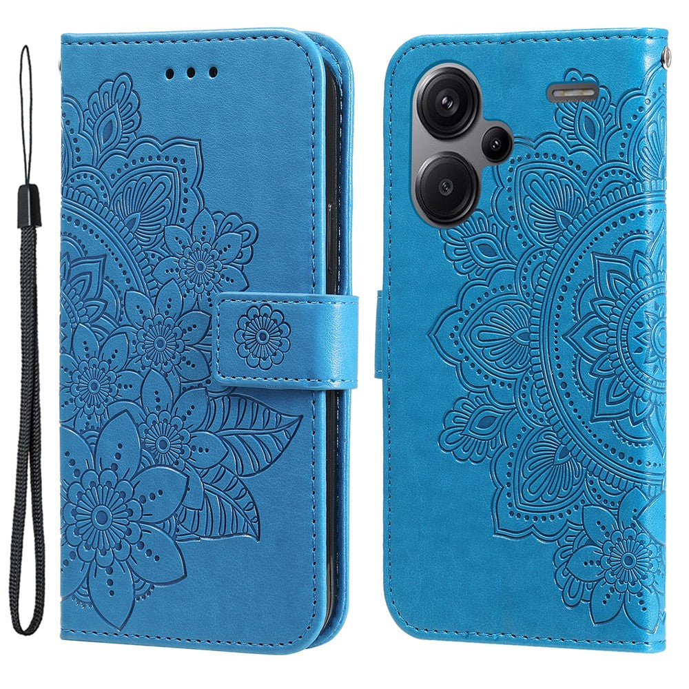 For Xiaomi Redmi Note 13 Pro+ 5G Case Floral Pattern PU Leather Wallet Stand Phone Cover