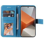 For Xiaomi Redmi Note 13 Pro+ 5G Case Floral Pattern PU Leather Wallet Stand Phone Cover