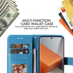 For Xiaomi Redmi Note 13 Pro+ 5G Case Floral Pattern PU Leather Wallet Stand Phone Cover