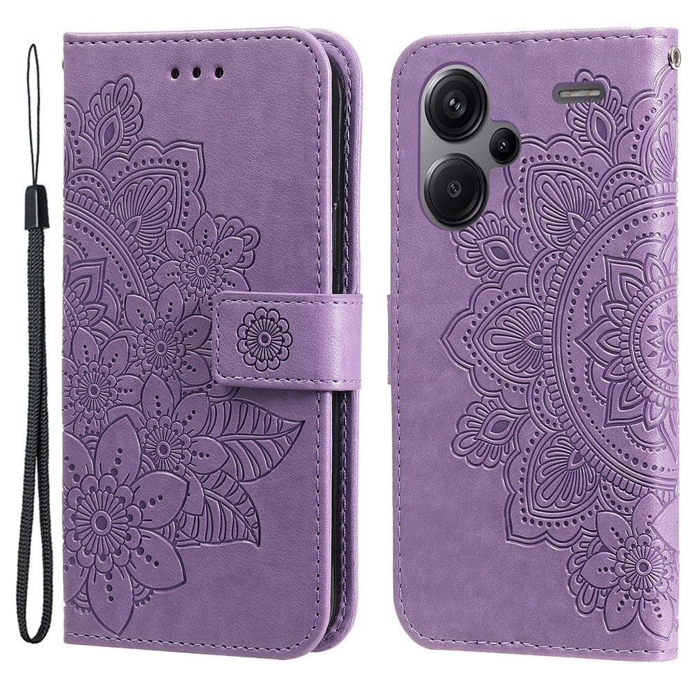 For Xiaomi Redmi Note 13 Pro+ 5G Case Floral Pattern PU Leather Wallet Stand Phone Cover