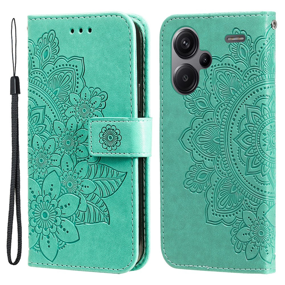 For Xiaomi Redmi Note 13 Pro+ 5G Case Floral Pattern PU Leather Wallet Stand Phone Cover