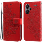 For Xiaomi Redmi Note 13 Pro+ 5G Case Floral Pattern PU Leather Wallet Stand Phone Cover
