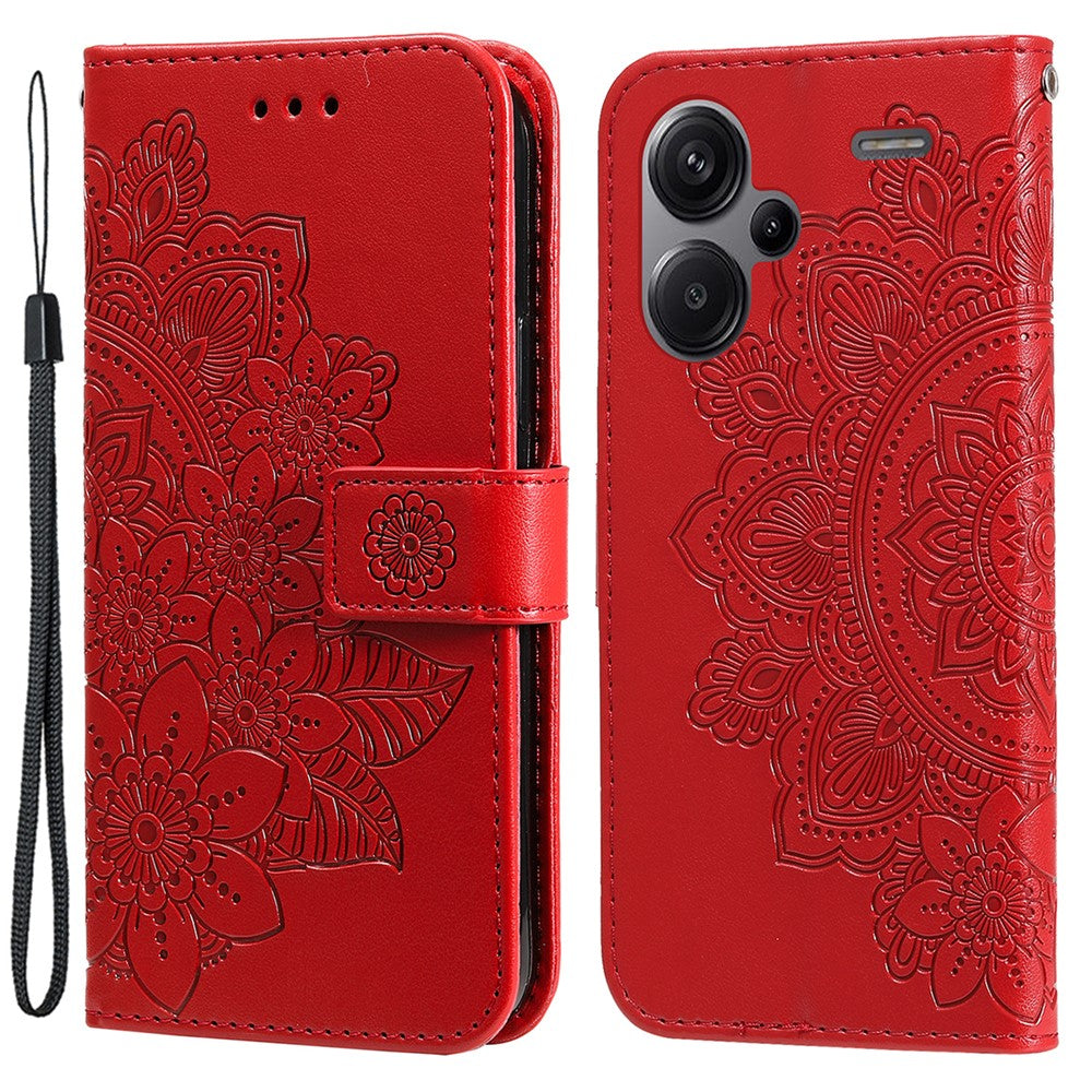 For Xiaomi Redmi Note 13 Pro+ 5G Case Floral Pattern PU Leather Wallet Stand Phone Cover