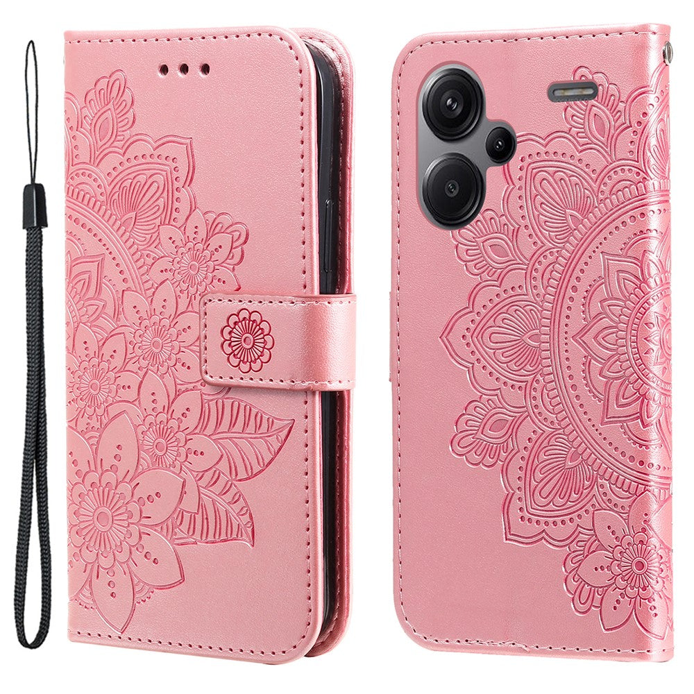 For Xiaomi Redmi Note 13 Pro+ 5G Case Floral Pattern PU Leather Wallet Stand Phone Cover