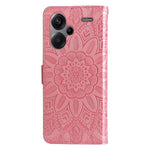 For Xiaomi Redmi Note 13 Pro+ 5G Leather Case Wallet Cover Stand with Strap, Sunflower Pattern