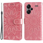 For Xiaomi Redmi Note 13 Pro+ 5G Leather Case Wallet Cover Stand with Strap, Sunflower Pattern