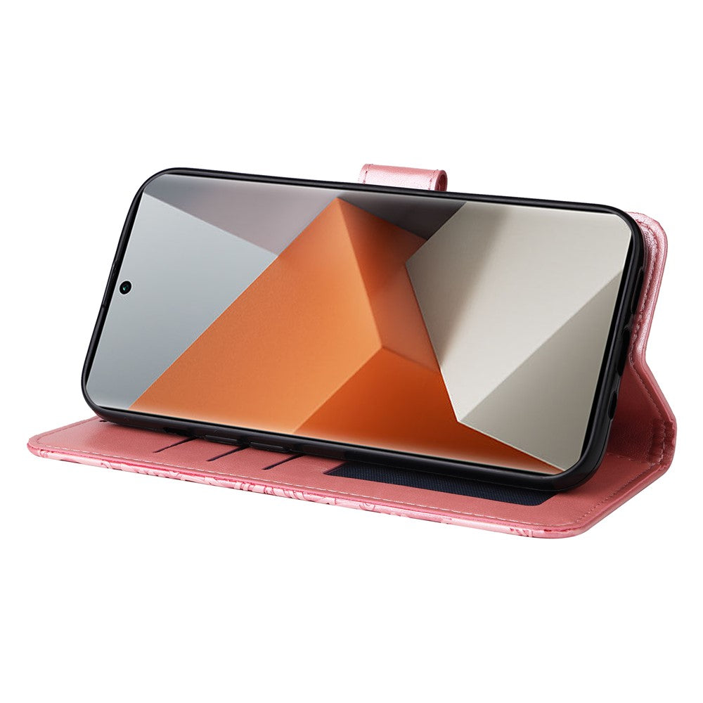 For Xiaomi Redmi Note 13 Pro+ 5G Leather Case Wallet Cover Stand with Strap, Sunflower Pattern