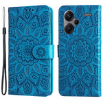 For Xiaomi Redmi Note 13 Pro+ 5G Leather Case Wallet Cover Stand with Strap, Sunflower Pattern