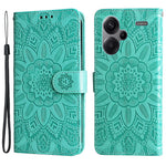 For Xiaomi Redmi Note 13 Pro+ 5G Leather Case Wallet Cover Stand with Strap, Sunflower Pattern