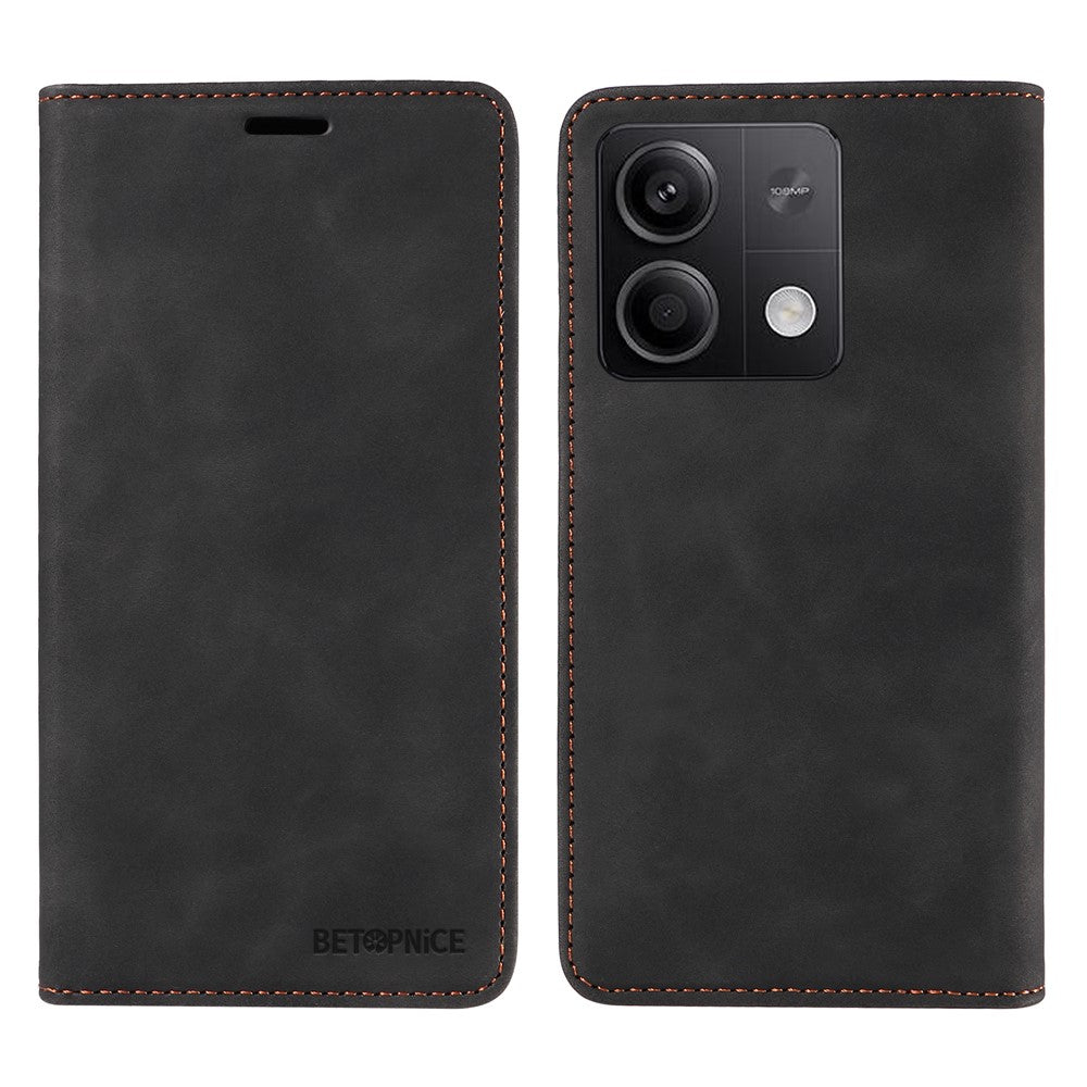 BETOPNICE 003 för Xiaomi Redmi Note 13 5G Läderfodral RFID-blockerande stativplånbok