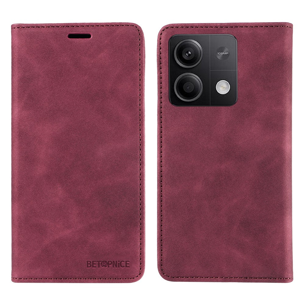 BETOPNICE 003 för Xiaomi Redmi Note 13 5G Läderfodral RFID-blockerande stativplånbok