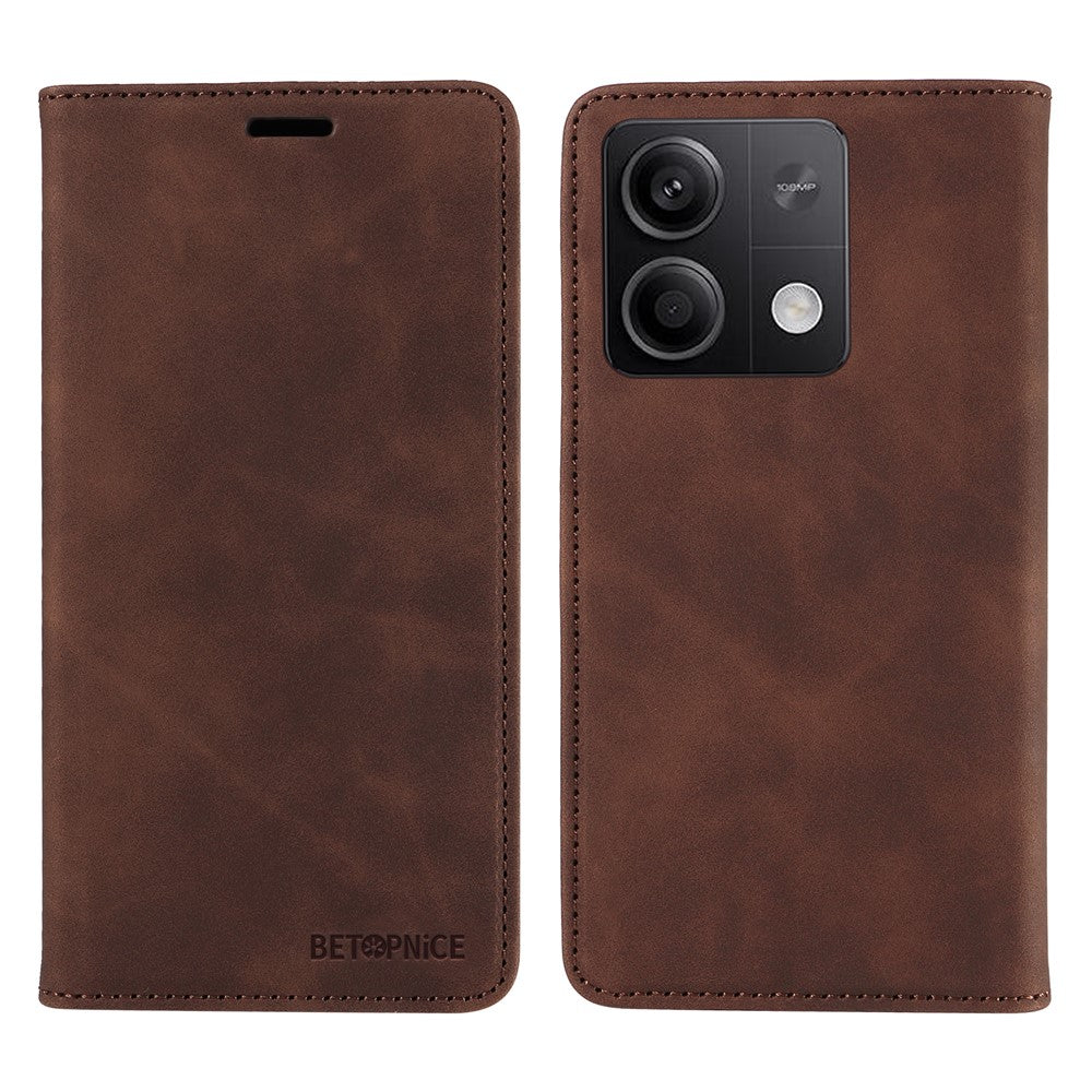 BETOPNICE 003 för Xiaomi Redmi Note 13 5G Läderfodral RFID-blockerande stativplånbok