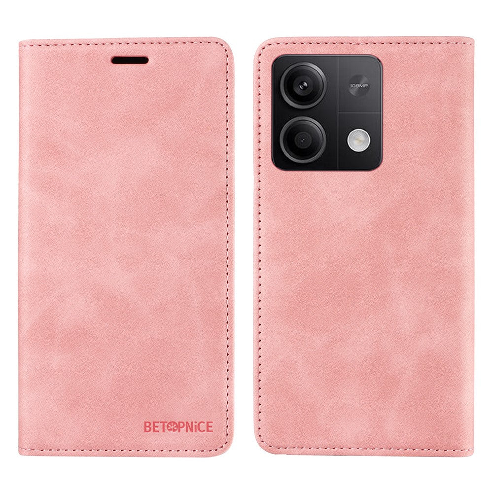 BETOPNICE 003 för Xiaomi Redmi Note 13 5G Läderfodral RFID-blockerande stativplånbok