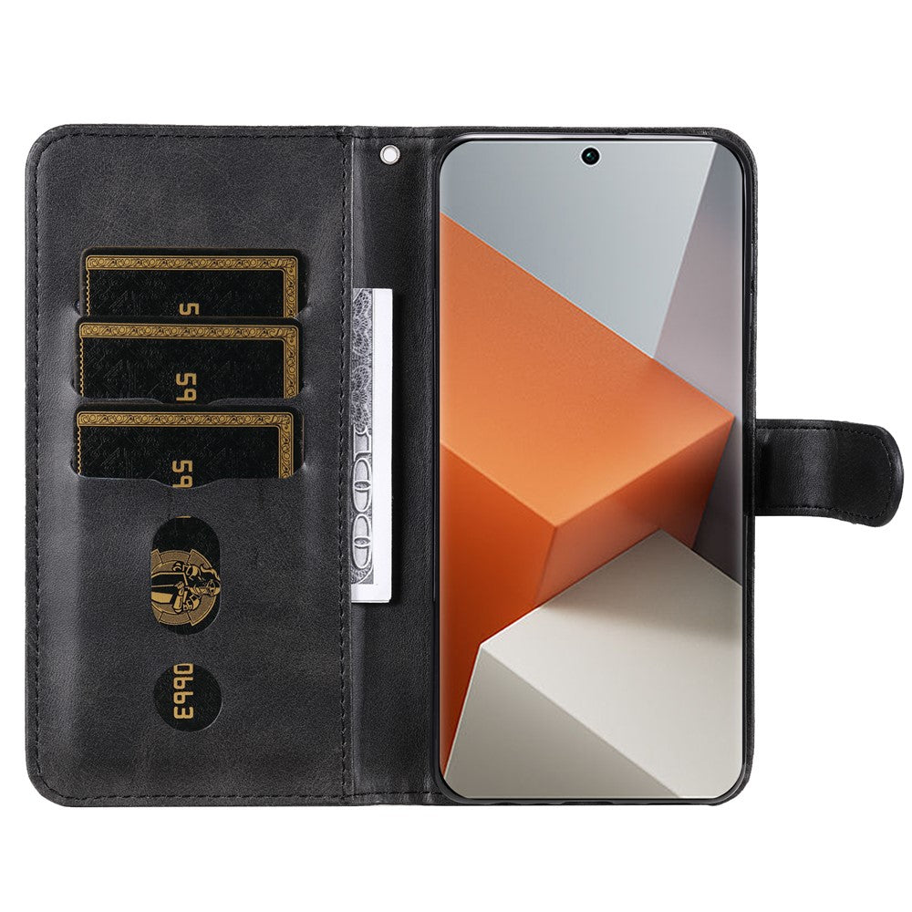 For Xiaomi Redmi Note 13 Pro+ 5G Case Stand Calf Texture Leather Cover Zipper Wallet