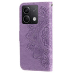 For Xiaomi Redmi Note 13 5G Case Floral Pattern PU Leather Wallet Stand Phone Cover