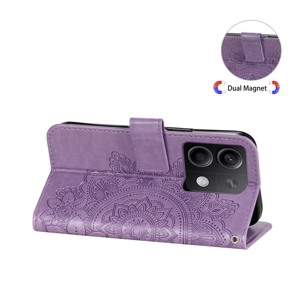 For Xiaomi Redmi Note 13 5G Case Floral Pattern PU Leather Wallet Stand Phone Cover