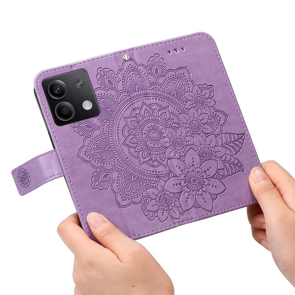 For Xiaomi Redmi Note 13 5G Case Floral Pattern PU Leather Wallet Stand Phone Cover