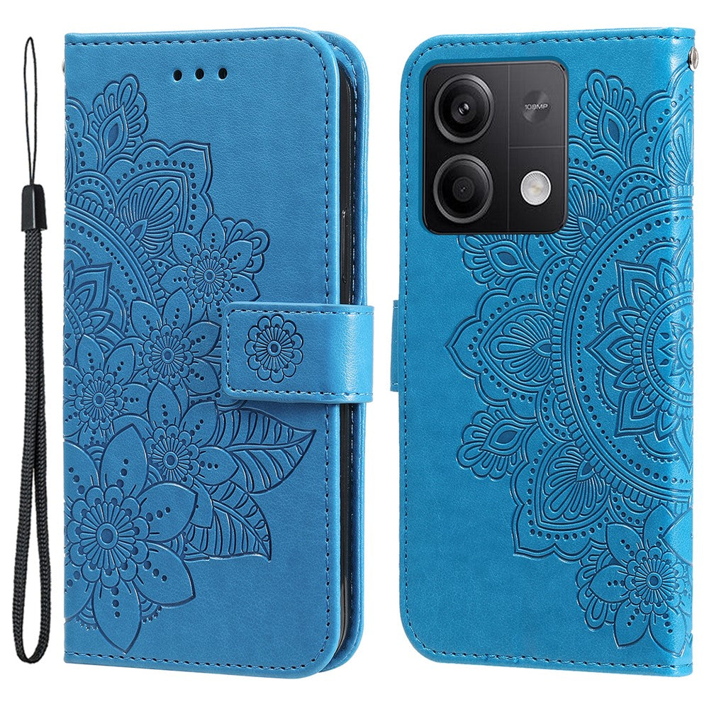 For Xiaomi Redmi Note 13 5G Case Floral Pattern PU Leather Wallet Stand Phone Cover