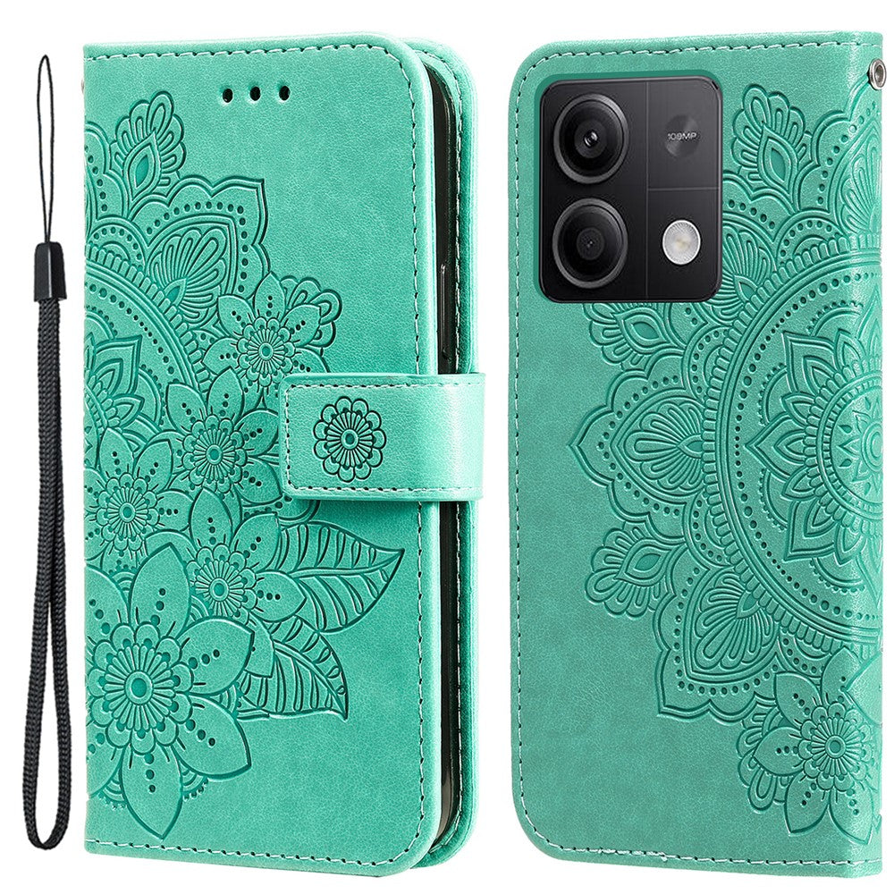 For Xiaomi Redmi Note 13 5G Case Floral Pattern PU Leather Wallet Stand Phone Cover
