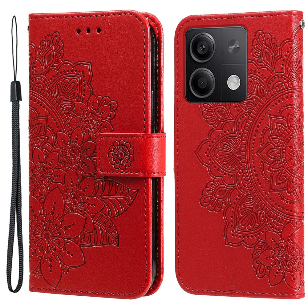For Xiaomi Redmi Note 13 5G Case Floral Pattern PU Leather Wallet Stand Phone Cover