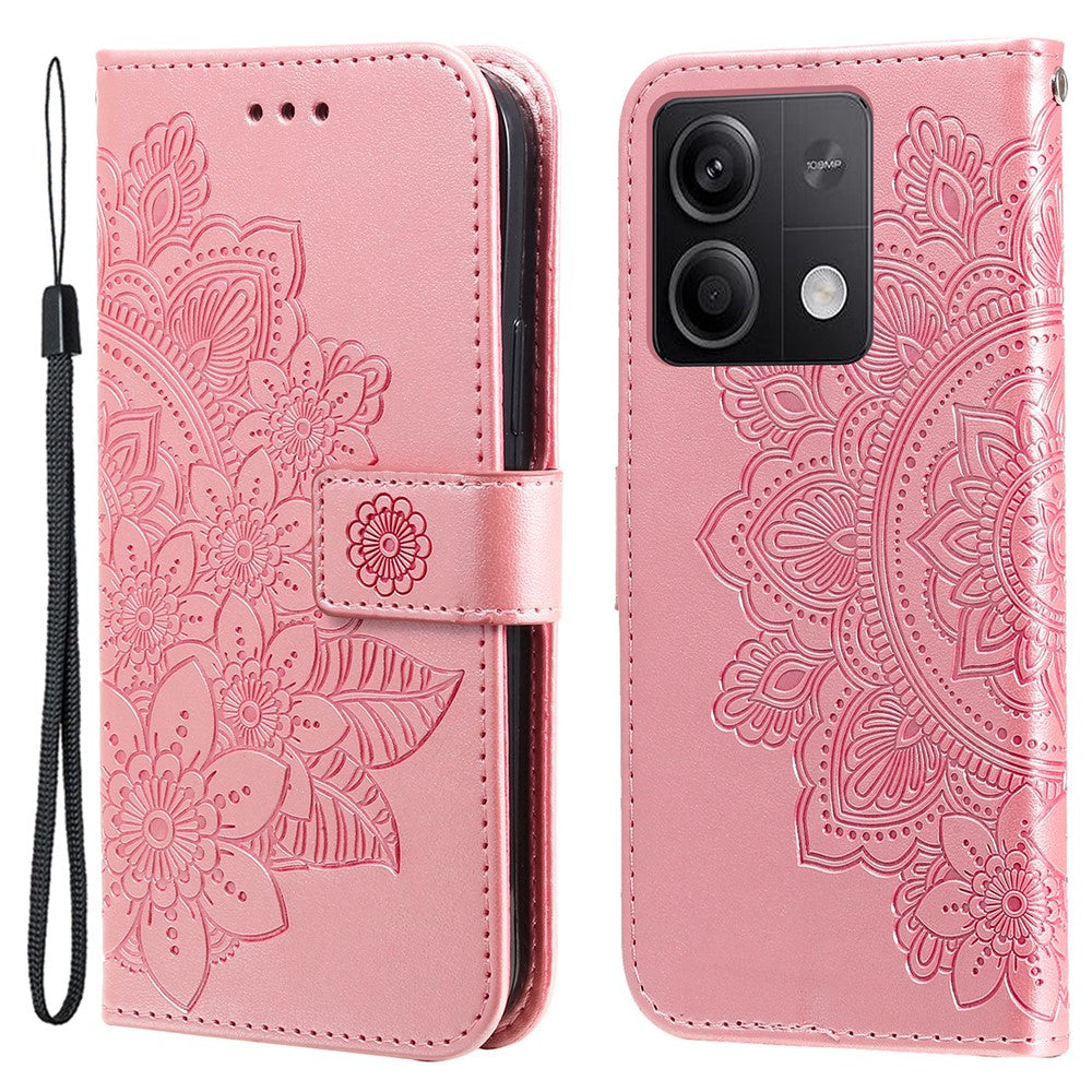 For Xiaomi Redmi Note 13 5G Case Floral Pattern PU Leather Wallet Stand Phone Cover