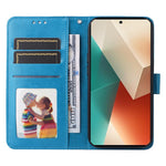 Xiaomi Redmi Note 13 5G-skal med solrosmönster i läder, plånboksfodral med stativ