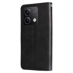 For Xiaomi Redmi Note 13 5G Leather Case Zipper Wallet Calf Texture Phone Stand Cover