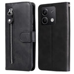 Läderfodral för Xiaomi Redmi Note 13 5G med dragkedja, plånbok, kalvtextur, mobilstativ