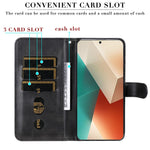 For Xiaomi Redmi Note 13 5G Leather Case Zipper Wallet Calf Texture Phone Stand Cover