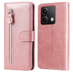 For Xiaomi Redmi Note 13 5G Leather Case Zipper Wallet Calf Texture Phone Stand Cover