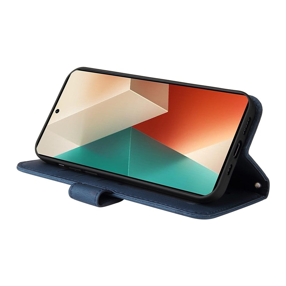 For Xiaomi Redmi Note 13 5G Leather Wallet Cases Skin Touch Phone Cover Stand with Strap