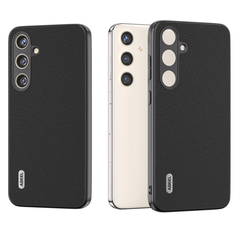 ABEEL Til Samsung Galaxy S24+ Tekstureret Telefoncover Ægte Koskind Lædercover Skridsikkert