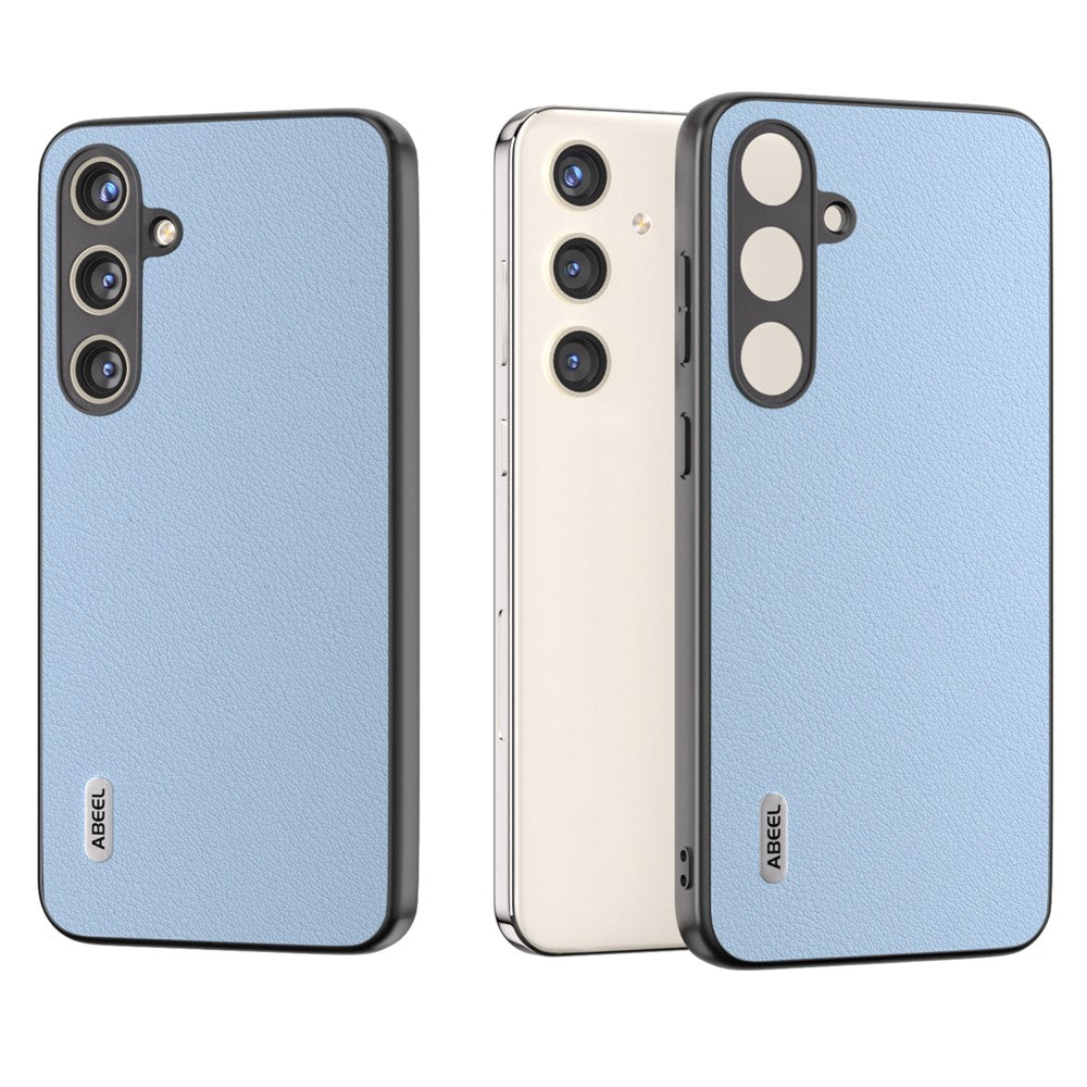 ABEEL Til Samsung Galaxy S24+ Tekstureret Telefoncover Ægte Koskind Lædercover Skridsikkert