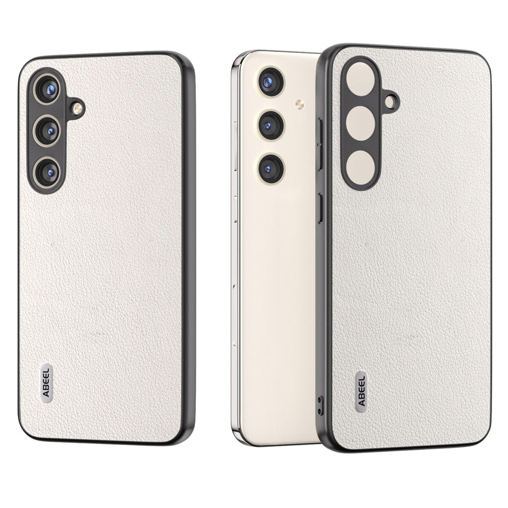 ABEEL Til Samsung Galaxy S24+ Tekstureret Telefoncover Ægte Koskind Lædercover Skridsikkert