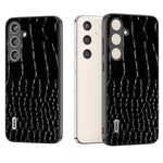 ABEEL For Samsung Galaxy S24+ Crocodile Texture Series Case Genuine Cow Leather Phone Back Cover