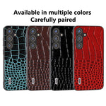 ABEEL For Samsung Galaxy S24+ Crocodile Texture Series Case Genuine Cow Leather Phone Back Cover