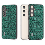 ABEEL For Samsung Galaxy S24+ Texture Case Genuine Cow Leather Coated PC+TPU Phone Cover