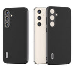 ABEEL For Samsung Galaxy S24 Phone Case Genuine Cow Leather Textured Protective Cover