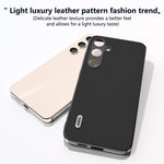 ABEEL For Samsung Galaxy S24 Phone Case Genuine Cow Leather Textured Protective Cover