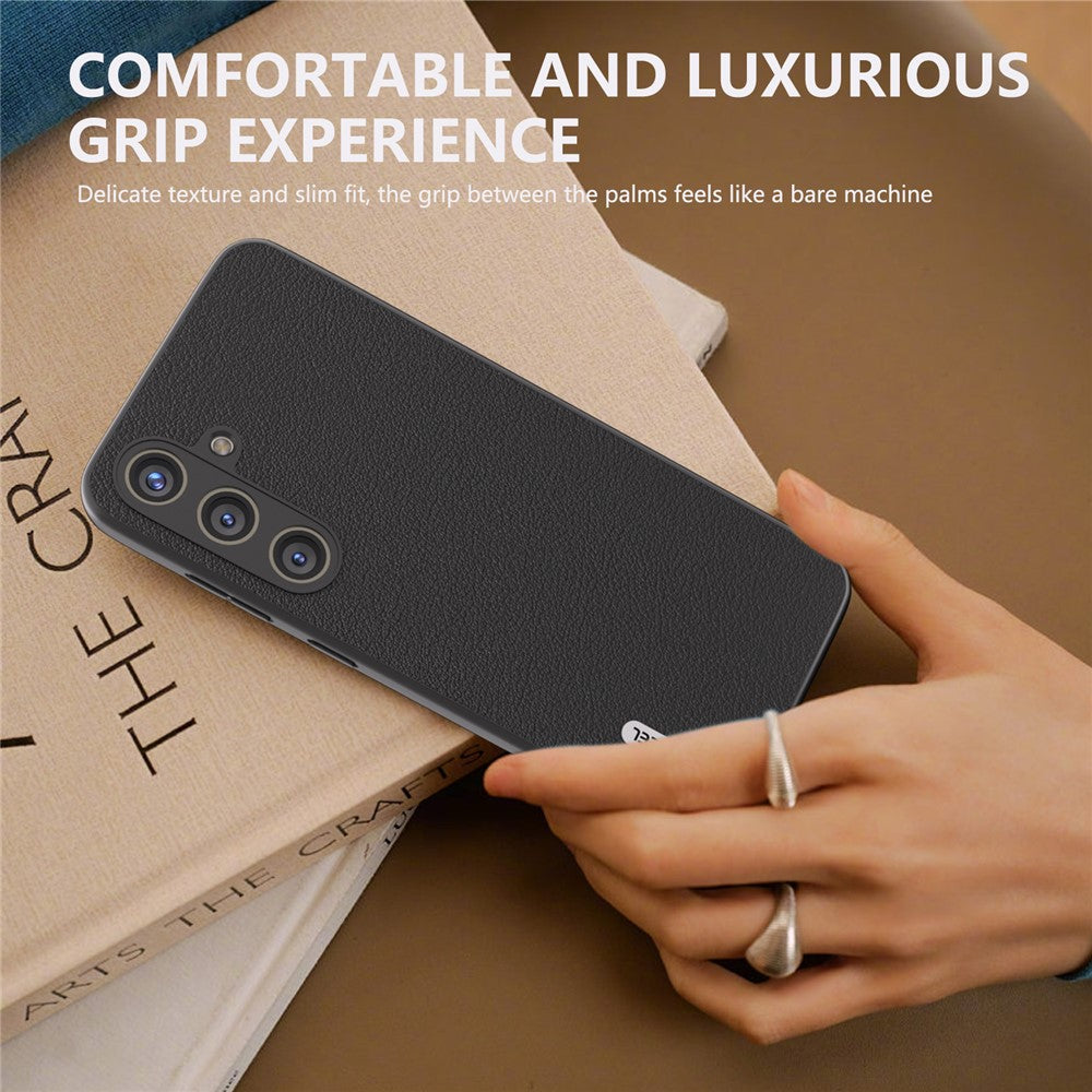ABEEL For Samsung Galaxy S24 Phone Case Genuine Cow Leather Textured Protective Cover
