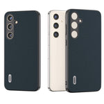 ABEEL For Samsung Galaxy S24 Phone Case Genuine Cow Leather Textured Protective Cover