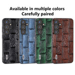 ABEEL til Samsung Galaxy S24 Mahjong-teksturcover Stødabsorberende ægte koskindscover