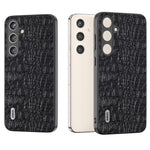 ABEEL til Samsung Galaxy S24 Slim Cover Ægte Koskind Læder Bagcover med Skridsikker Tekstur