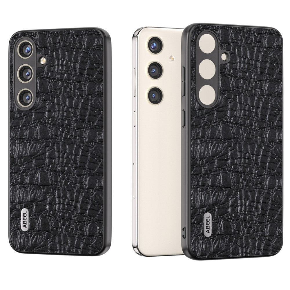 ABEEL til Samsung Galaxy S24 Slim Cover Ægte Koskind Læder Bagcover med Skridsikker Tekstur