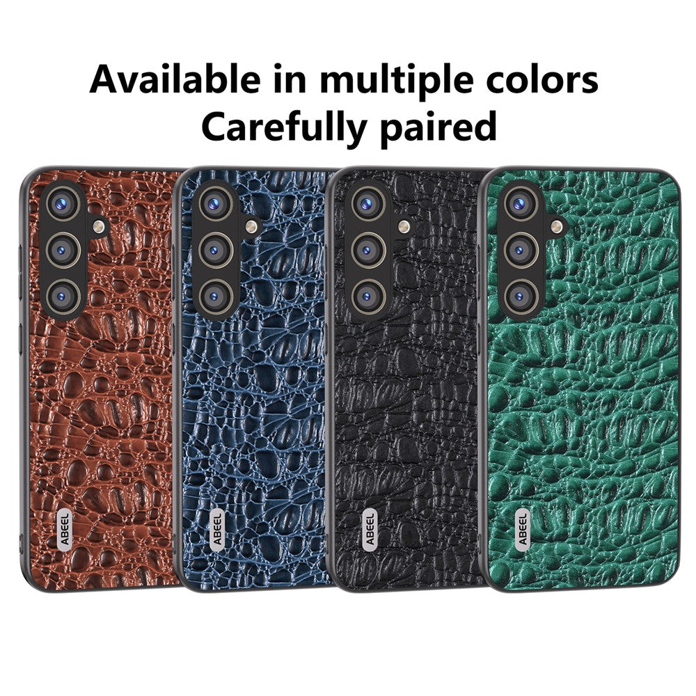 ABEEL til Samsung Galaxy S24 Slim Cover Ægte Koskind Læder Bagcover med Skridsikker Tekstur
