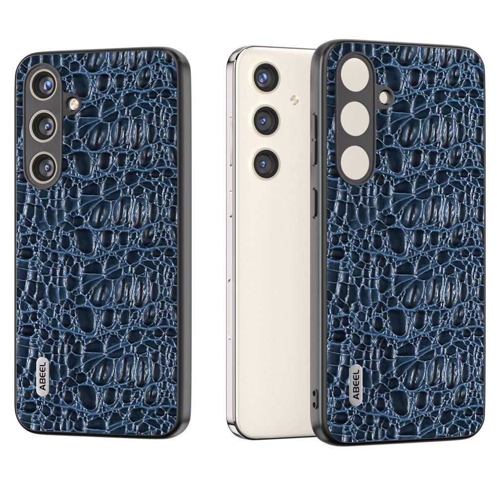 ABEEL til Samsung Galaxy S24 Slim Cover Ægte Koskind Læder Bagcover med Skridsikker Tekstur